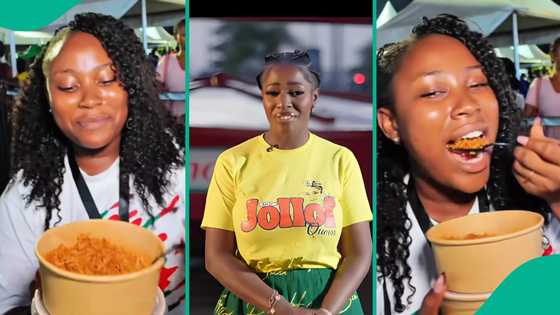 Lady gives her honest review after tasting Hilda Baci's jollof rice cooked during GWR attempt