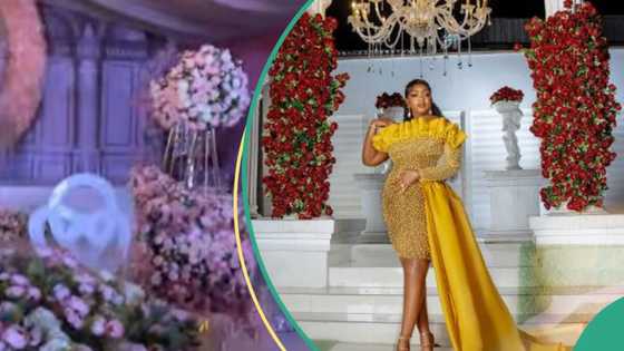 Eniola Badmus shares stunning photos, shows off lavish venue for birthday shoot: "A whole wedding setup"