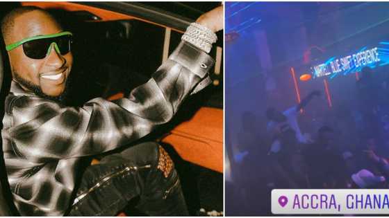 Davido, 30BG team storm club in Ghana as he continues birthday celebration, singer seen buying street food