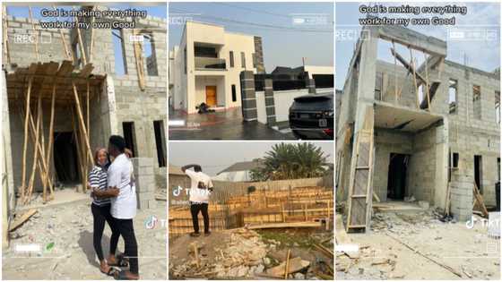 Young Nigerian man builds house in Lekki, his wife shows off new car & baby, their video stirs reactions