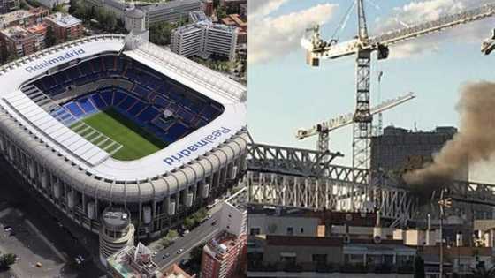 Panic as Real Madrid's stadium catches fire following Zidane's exit