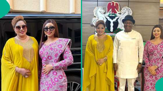 Regina Daniels, mother visit Minister of Aviation, shares photos as she boasts of productive meeting