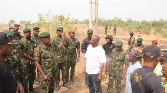 Photos of Chief of Army staff, Farouk Yahaya at scene of Monday train attack