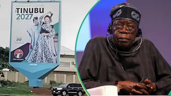 Photo: Confusion as Tinubu’s 2027 campaign billboard spotted in Abuja, Nigerians react