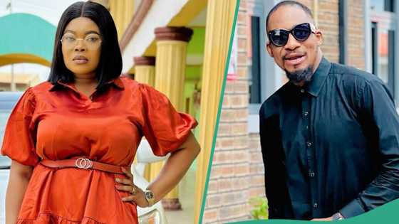 "Respect the wife & rest": Ruby Ojiakor remembers Jnr Pope, shares loved-up video, pics, fans react