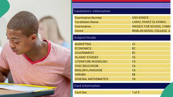 WAEC result of student who wants to study business admin trends online as he scores A1 in marketing