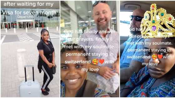 "I tap from this grace": Lady packs her bags, flies to Switzerland to be with Oyinbo man, shares video