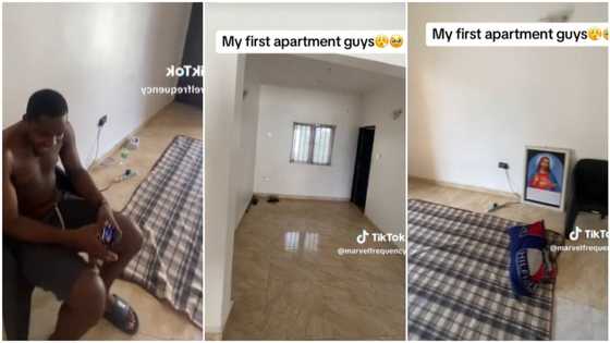 "Stop sleeping on cold tiles": Young man rents house, moves in without furniture & uses blanket as bed