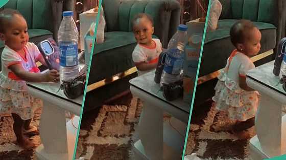 Bold little girl sets up phone camera to dance in funny video, people hail her smartness