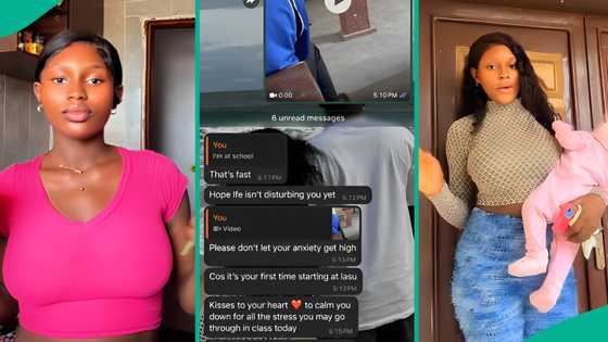 LASU student resumes school 2 months after childbirth, displays heartfelt texts husband sent her