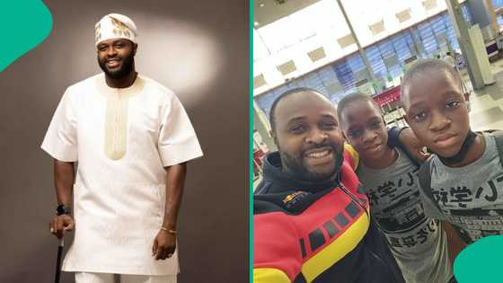 Femi Adebayo ignores niqab drama, celebrates his lookalike twin sons’ birthday: “Adebayo big boys”