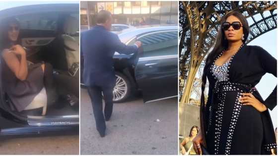 "U for let the Oyinbo man hold you": May Edochie gets queenly treatment, rides in a Maybach in Spain