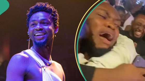 Man cries uncontrollably as Omah Lay performs in Abuja, video sparks reactions: "He is going through a lot"