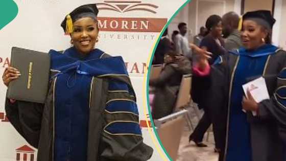 "Congratulations": Actress Biola Bayo gushes as she bags doctorate degree from Georgia University