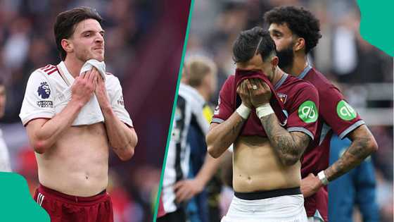 Declan Rice heartbroken after West Ham relegation confirmed during Arsenal title celebrations, video