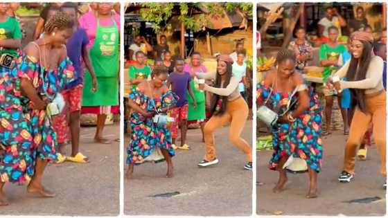 "This is my willage": Talented market woman leaves her shop, entertains crowd with dance in viral video