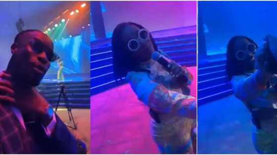 Moment singer Asa left the stage during performance to admire BBNaija's Neo, holds his hand in sweet video