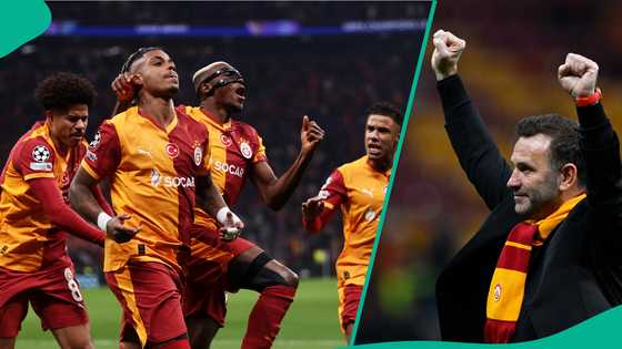 Galatasaray coach reacts after Victor Osimhen's assist during win over Liverpool