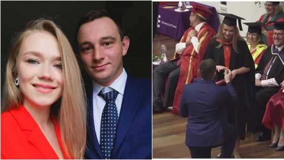 Double celebration: Man proposes to girlfriend during her graduation from a UK university (photos)
