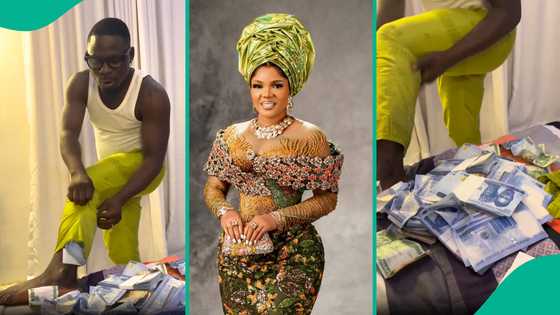 “It gummed on my body”: Actor Kamo shows cash he “took” from JP2025, Iyabo Ojo reacts to video