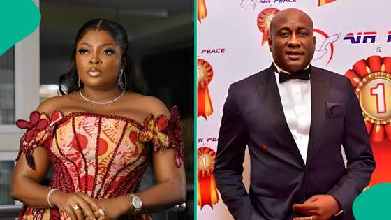 Funke Akindele Blows Hot, Calls Out Air Peace Over Delay in UK Flight: “Waited from 7am Till 4pm”