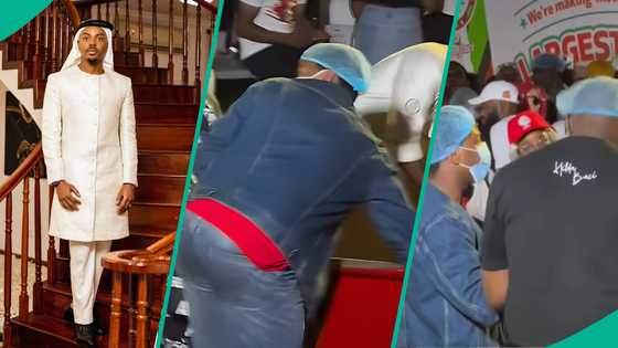 Hilda Baci: Clip of Enioluwa being prevented from filling big cooler elicits comments, "E no try"