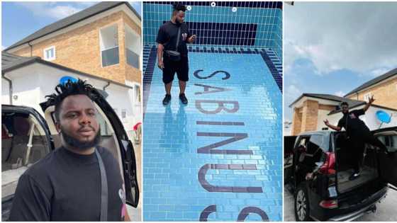 “Investor moves”: Comedian Sabinus splashes millions on new mansion, customised swimming pool wows many fans