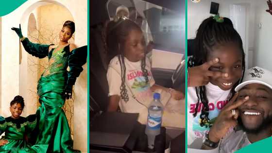 Davido's first daughter Imade spotted sampling her dad's latest Tesla Cybertruck, video warms hearts
