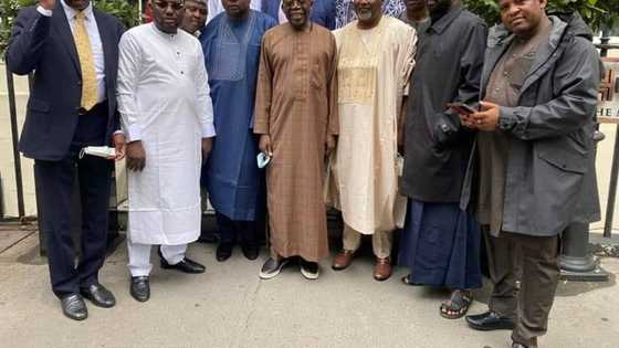 Photos show how Tinubu received northern lawmakers in London