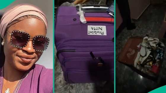 Eagle-eyed Nigerians spot peculiar item as lady unboxes package she received from US-based husband