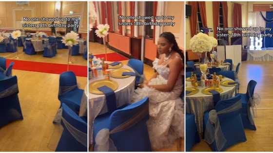 Young lady, 18, prepares fine venue for her birthday party but no one came, video of the empty hall goes viral