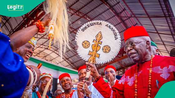 Moment Tinubu was crowned with "hero" title in Peter Obi's stronghold emerges, video trends