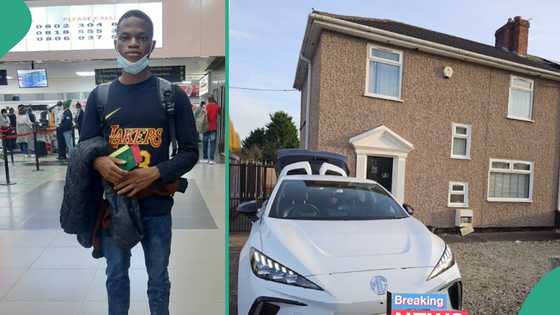 Man who relocated to UK in 2021 gets good job, buys car and flaunts his beautiful house