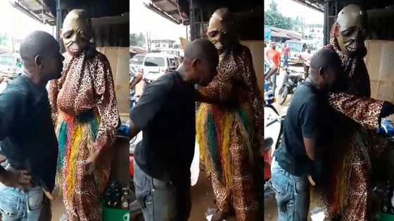 "You are going nowhere": Nigerian man 'arrests' his masquerade for trying to run with money they made together