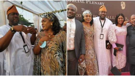 Shola Kosoko sparks reactions as she attends plenary session for Tinubu's 70th birthday with colleagues