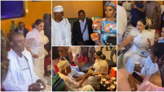 KWAM 1 50 years: Videos as Wasiu's wife kneels to greet billionaire Rasaq Okoya, other dignitaries at event