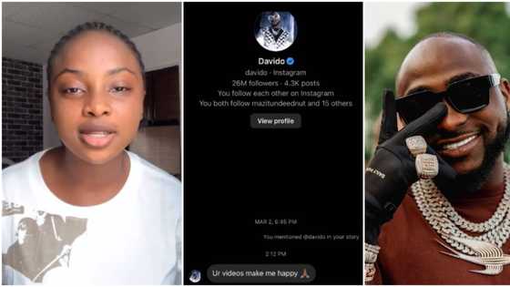“Your videos make me happy”: Davido follows female fan, she excitedly shares the DM he sent her, post trends