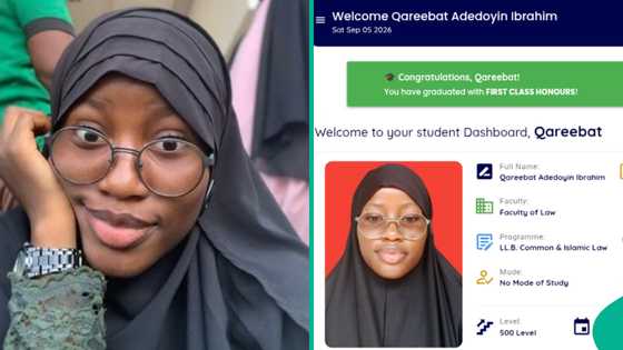 Nigerian law graduate celebrates first class honours degree online