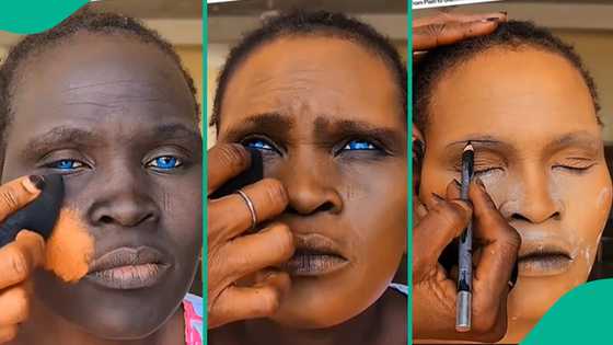 Makeup transformation of dark-skinned lady leaves netizens amazed: "God will judge the artist"
