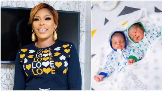Actress Bimbo Success shares first official photos of twin babies, Lists their lovely names and thanks fans