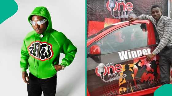 Zlatan Ibile poses with car he won 10 years ago on 30th birthday, fans react: “This car still dey”