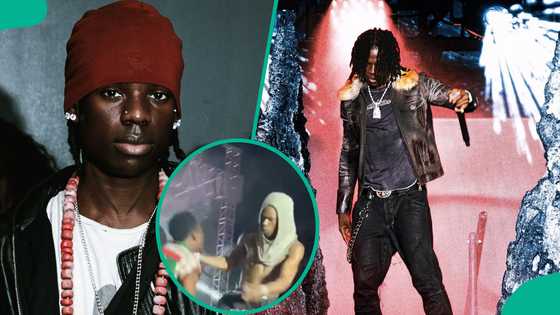 Rema welcomes Don Jazzy on stage, kicks fan off stage, gives fans N2m at Benin show, videos trends