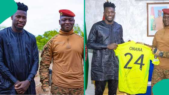 Andre Onana visits Burkina Faso president Ibrahim Traore, gifts him signed jersey with special message