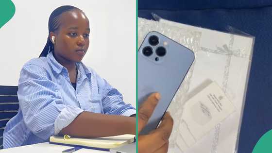 Female NYSC member displays new iPhone she was given at her PPA, gets people's attention