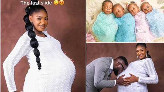 Matar Da Ta Haifi Yan 4 Ta Wallafa Kyawawan Hotunan Lokacin Da Take Goyon Ciki