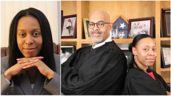 Happy moment lady becomes judge, sworn in by dad who's also a judge; photo causes reactions