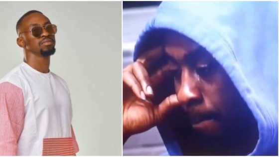 BBNaija: Saga bursts into tears, sleeps in front of diary room as Nini disappears from Biggie's house