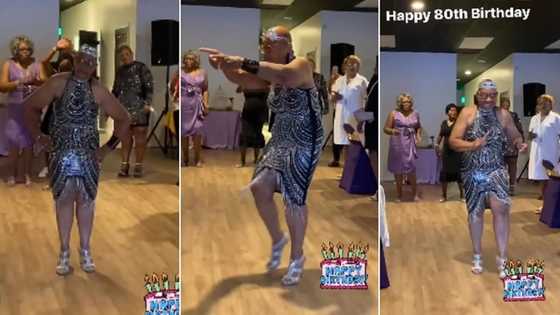 Ageless 80-year-old woman rocks heels to her birthday party, dances sweetly in video as guests cheer her on