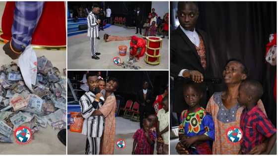 "Holyspirit stopped me from preaching": Nigerian pastor gifts widow who trekked to church all the offerings