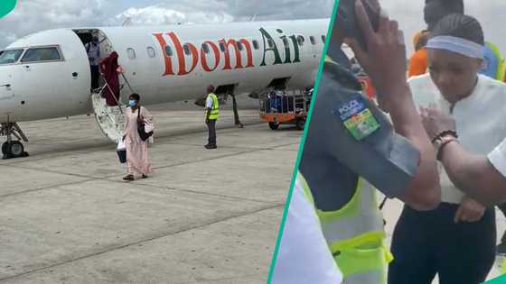 Ibom Air shares details as officials drag passenger out of aircraft, announces punishment